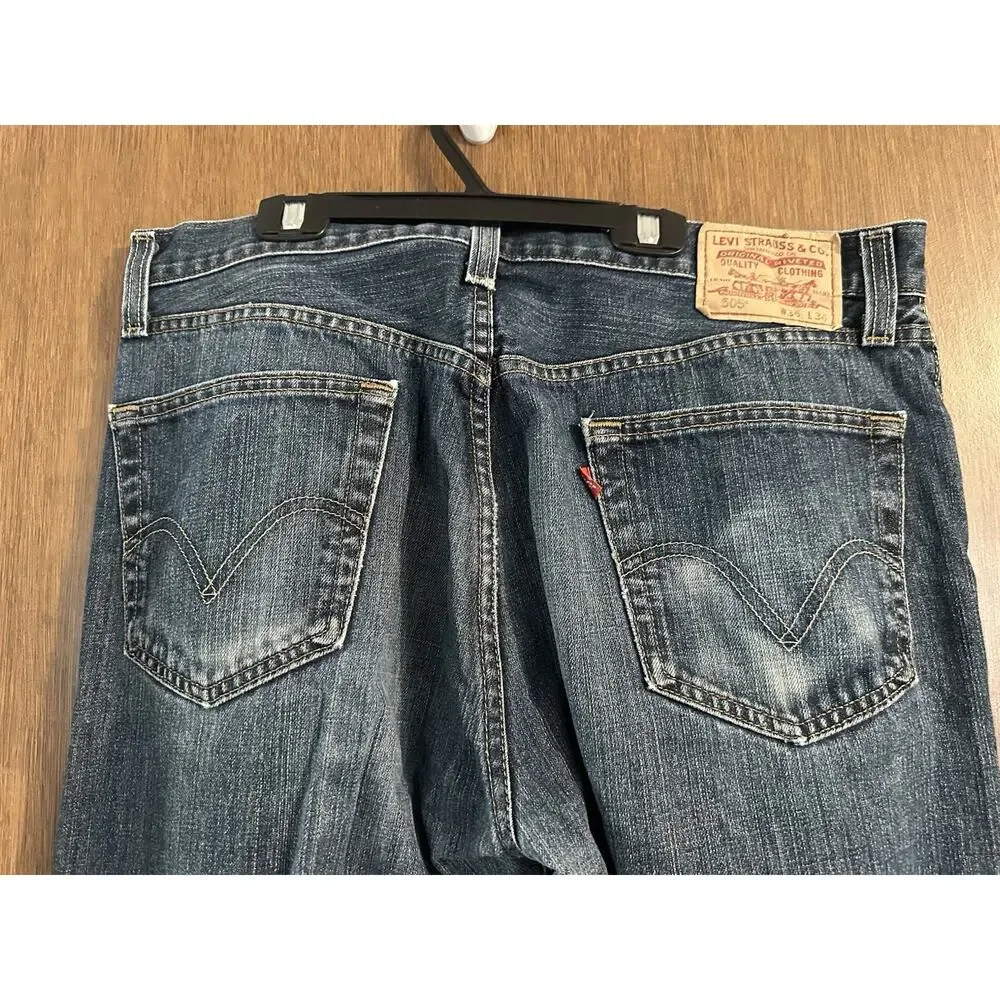 Levis classic denim 505 blue jeans men size 36x34 comfort regular fit straight