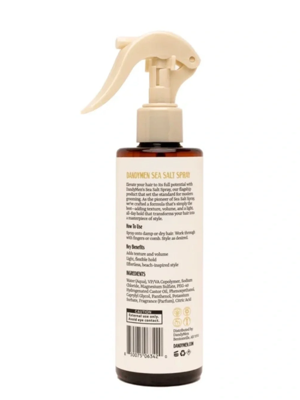 NWT Dandymen Collection Light Hold Sea Salt Spray Obsidian Cardamom 8.45 Fl Oz