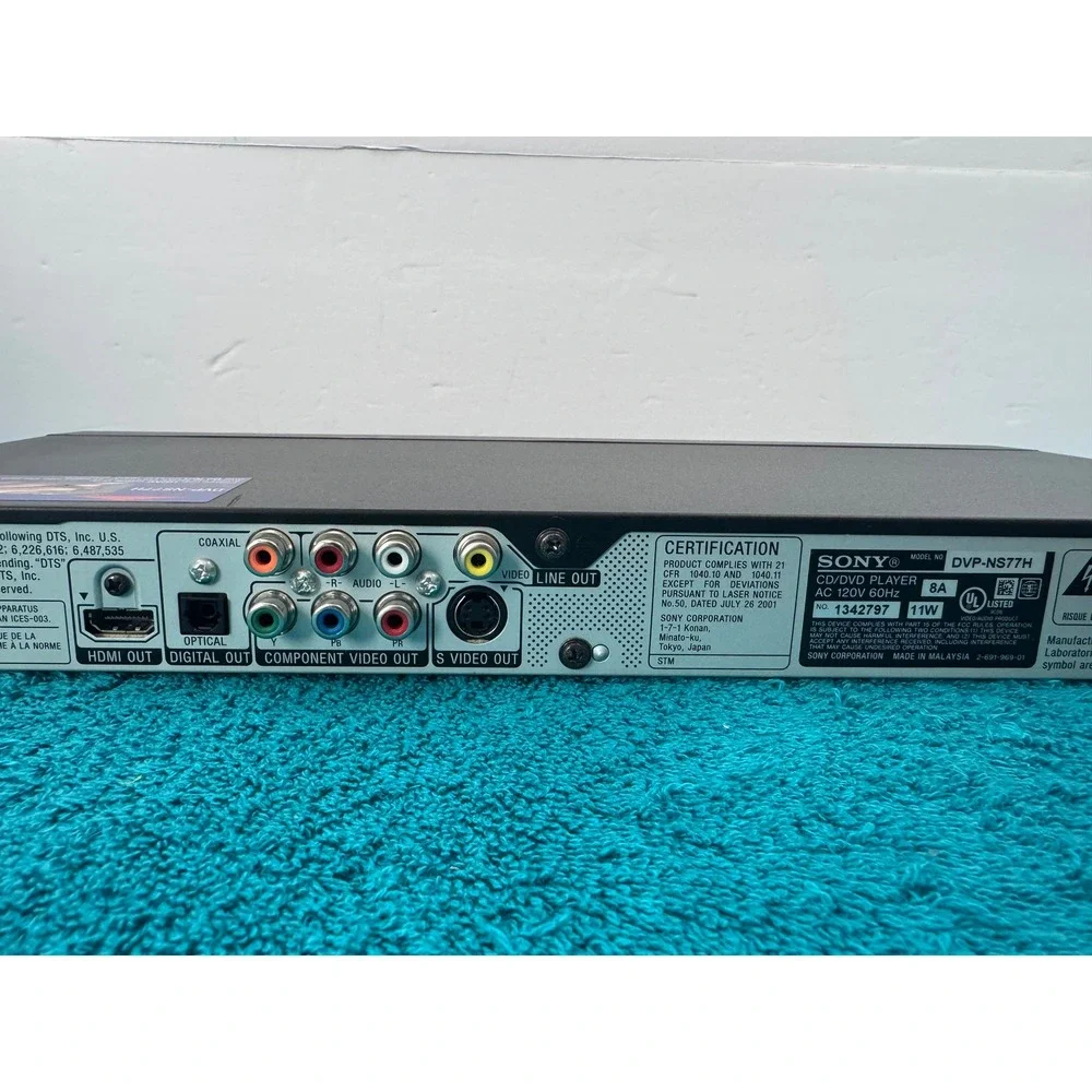 Sony DVP-NS77H DVD Player 1080p Upscaling HDMI Precision Cinema Progressive