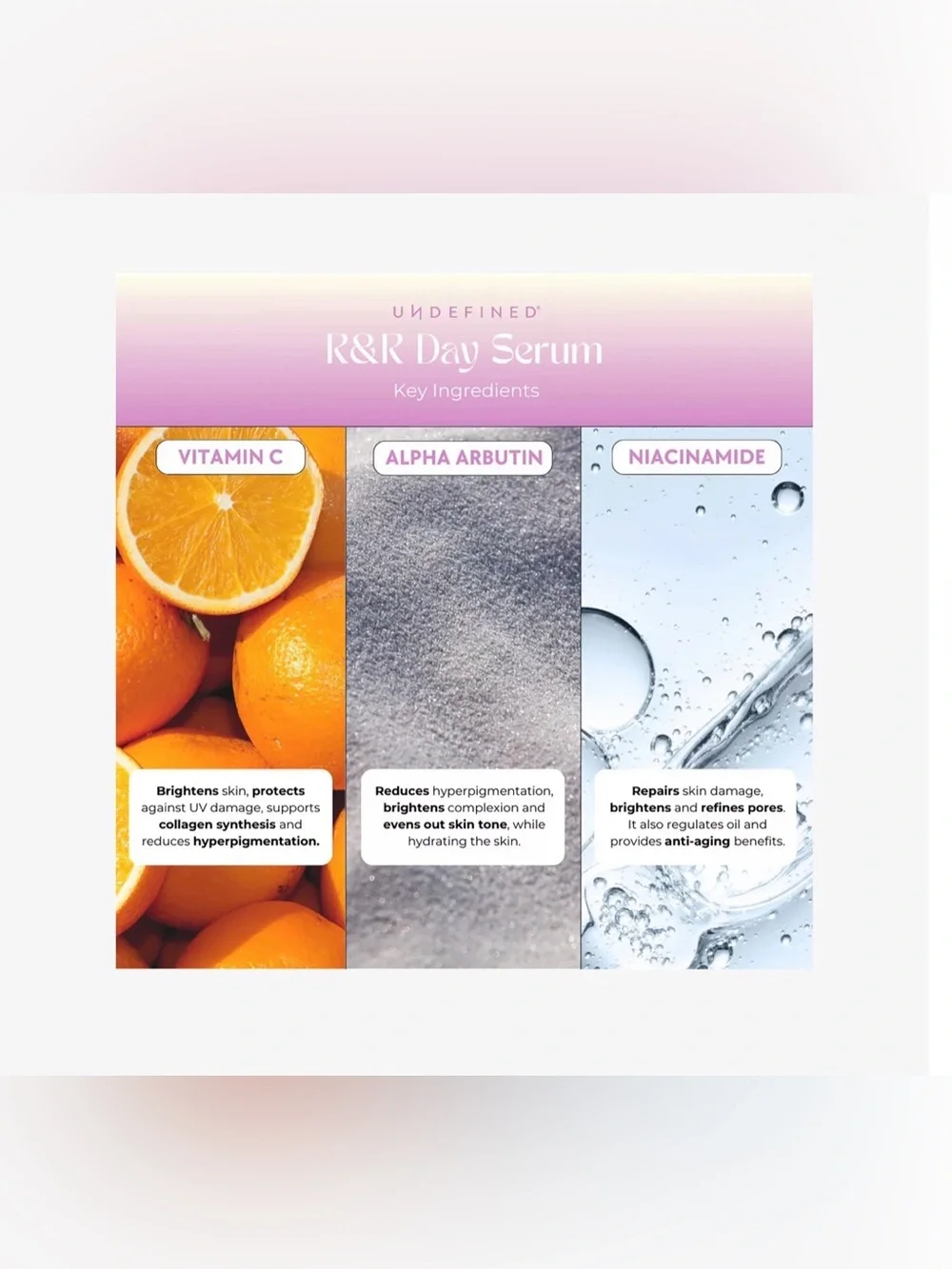 Undefined Beauty R&R Day Serum - Brightening New in Box