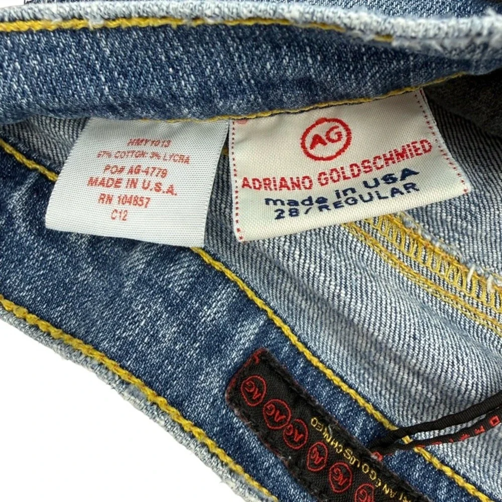 AG ADRIANO GOLDSCHMIED The Angel Denim‎ Shorts Medium Wash Raw Hem 28 Bermuda