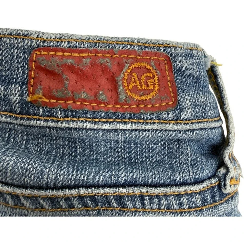 AG ADRIANO GOLDSCHMIED The Angel Denim‎ Shorts Medium Wash Raw Hem 28 Bermuda
