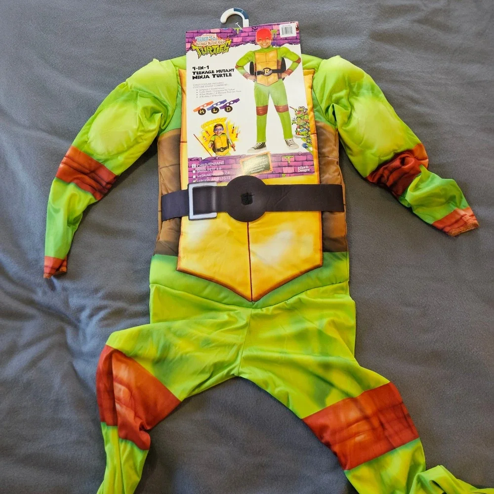 Teenage Mutant Ninja Turtles 4 in 1 Child Costume Shell Masks Buckle Large 10-12