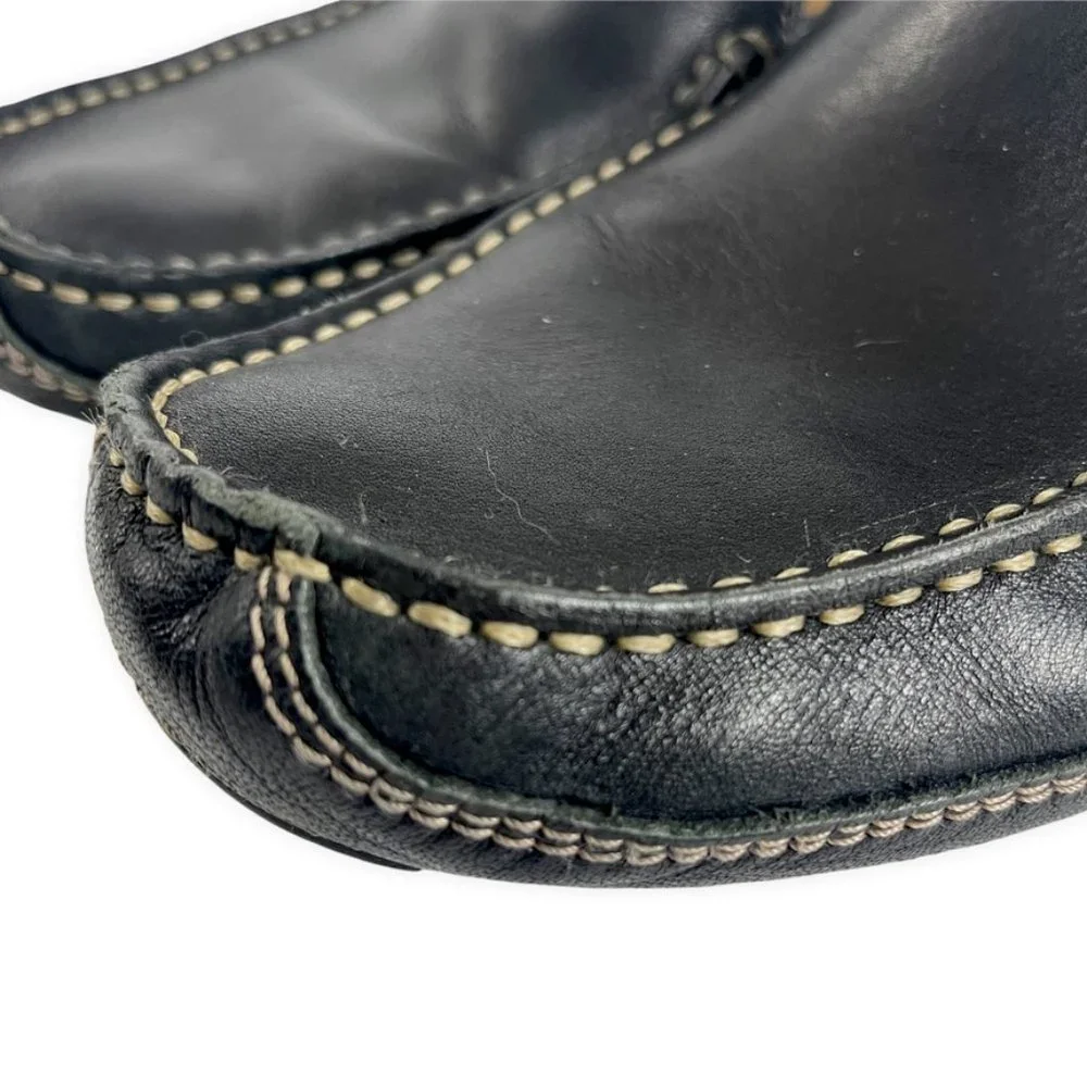 Giorgio Brutini‎ Mens Sz 11 Black Driving Moc Loafer Leather Vtg