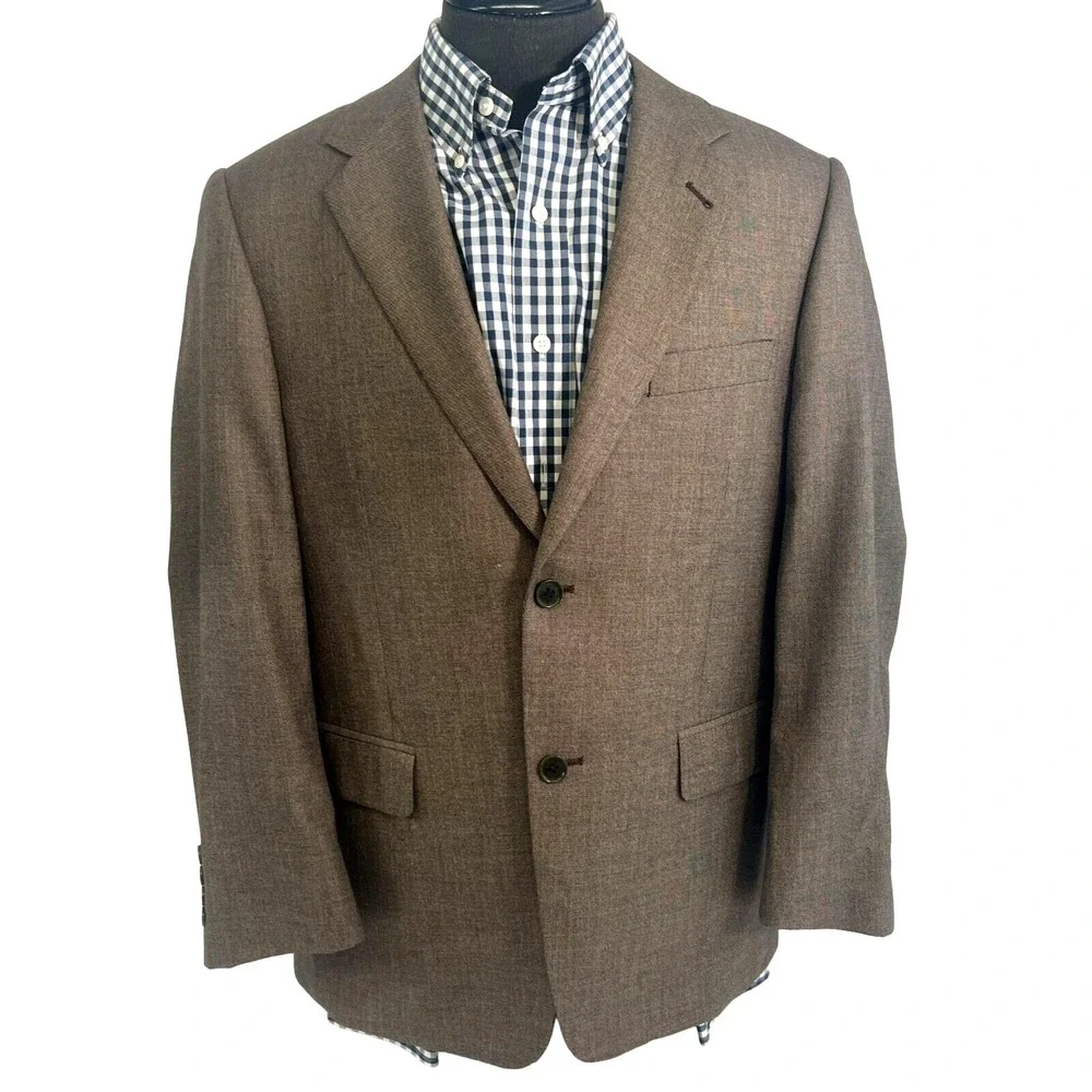 TURNBURY Men's Brown Blazer Jacket Silk &‎ Wool Blend 40 S