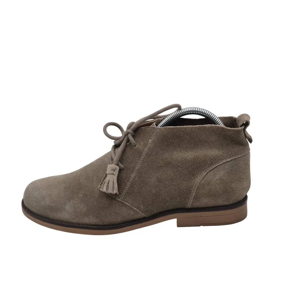 Hush Puppies Chukka Boots‎ Mens Size 10 Taupe Suede Desert Lace Up Tassel Ankle