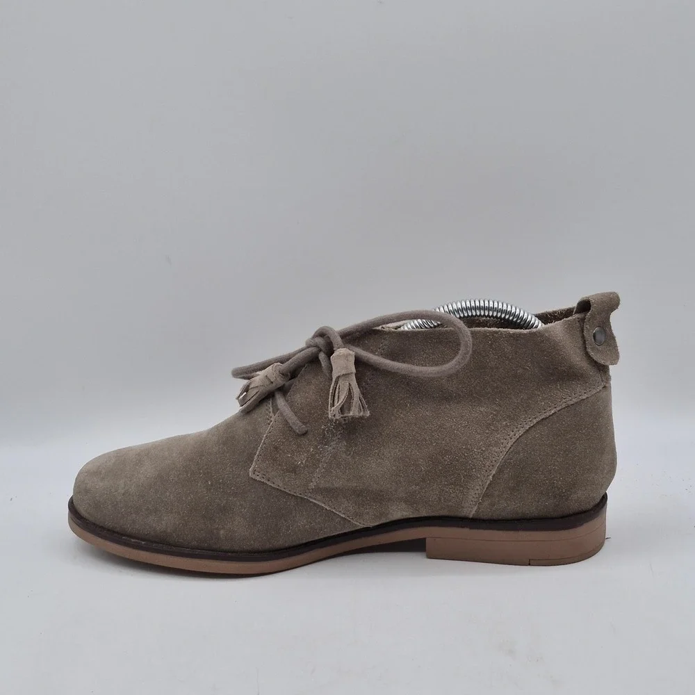 Hush Puppies Chukka Boots‎ Mens Size 10 Taupe Suede Desert Lace Up Tassel Ankle