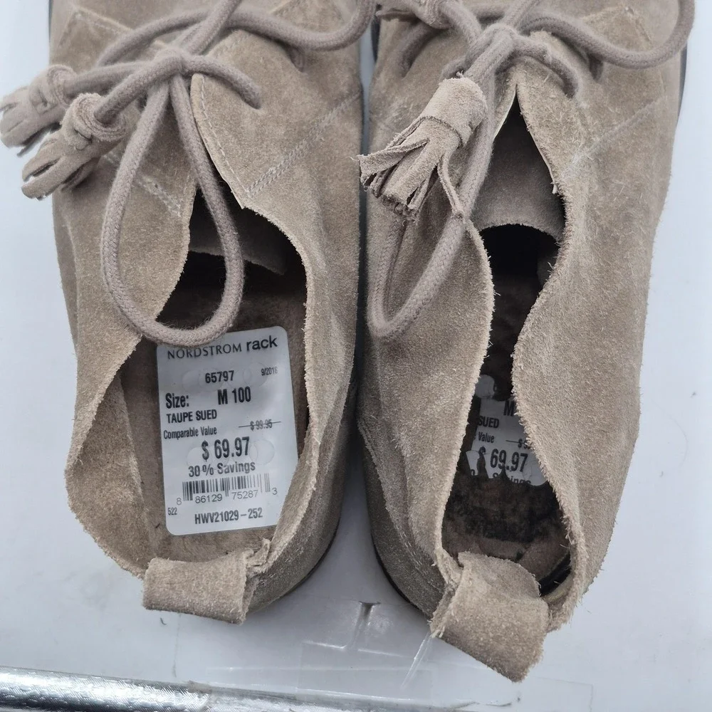 Hush Puppies Chukka Boots‎ Mens Size 10 Taupe Suede Desert Lace Up Tassel Ankle