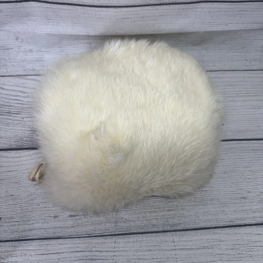 Vintage White Childs Fur Muff Hand Warmer 8