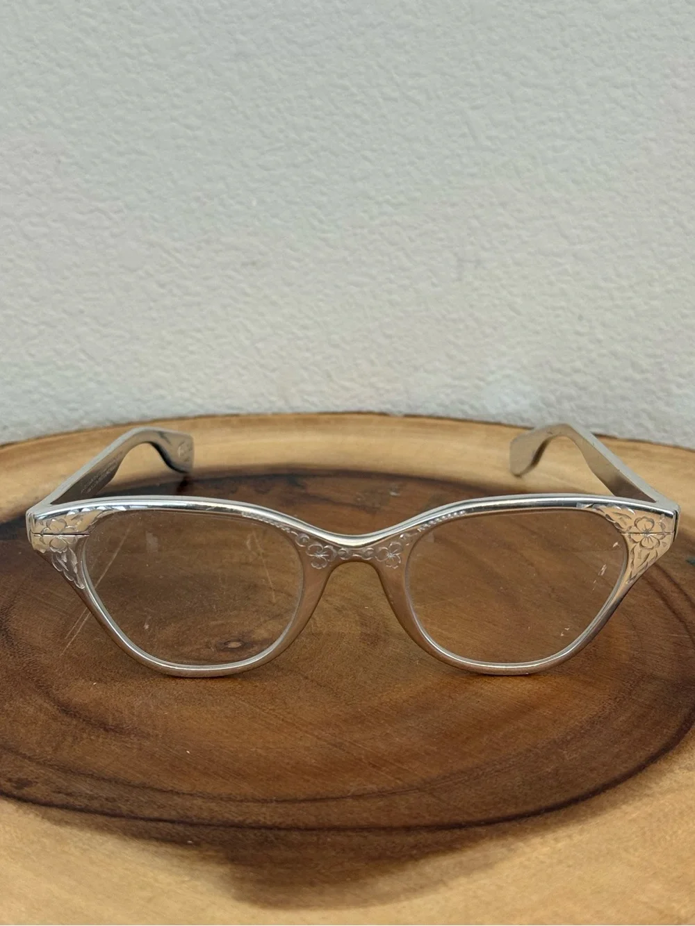 TURA Japan RARE Vintage 50’s Cat Eye Silver Aluminum Eyeglasses Frames