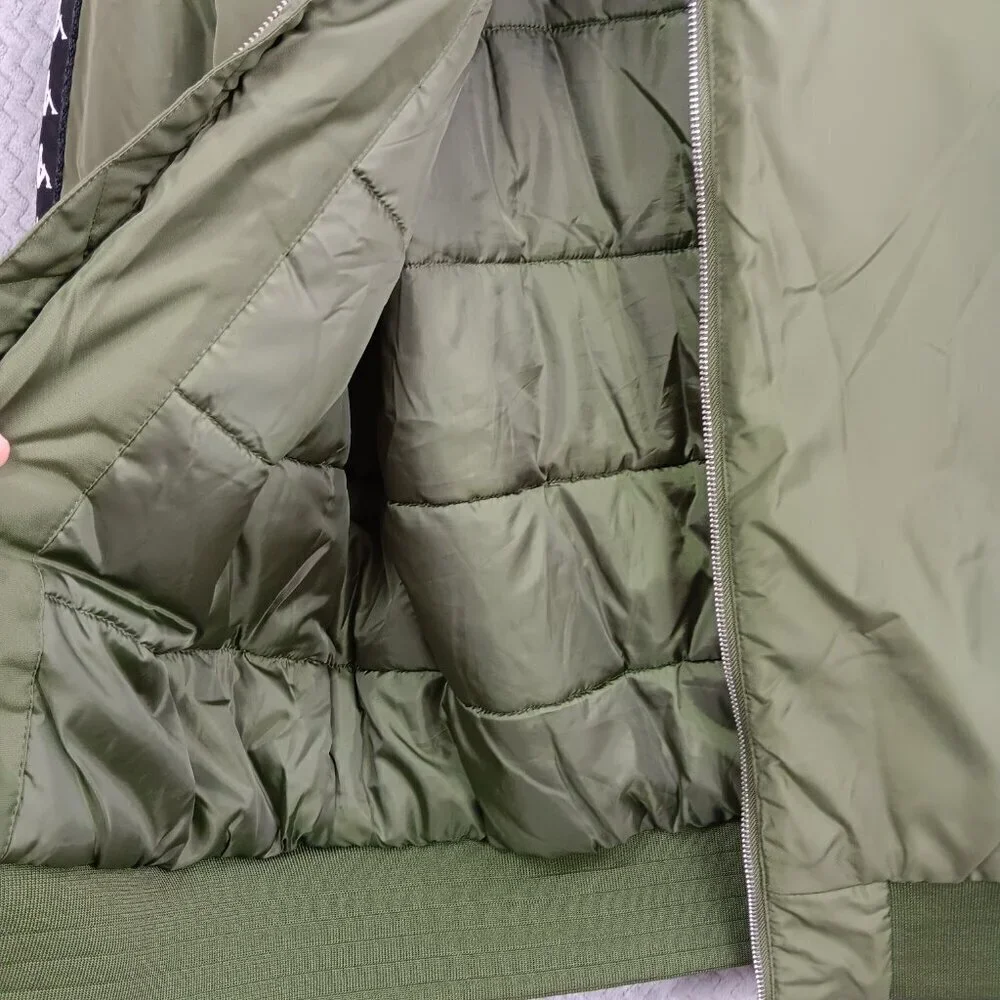 KAPPA THE 222 BANDA BZALMO BOMBER PUFFER JACKET GREEN SIZE M OUTDOOR WINDBREAKER