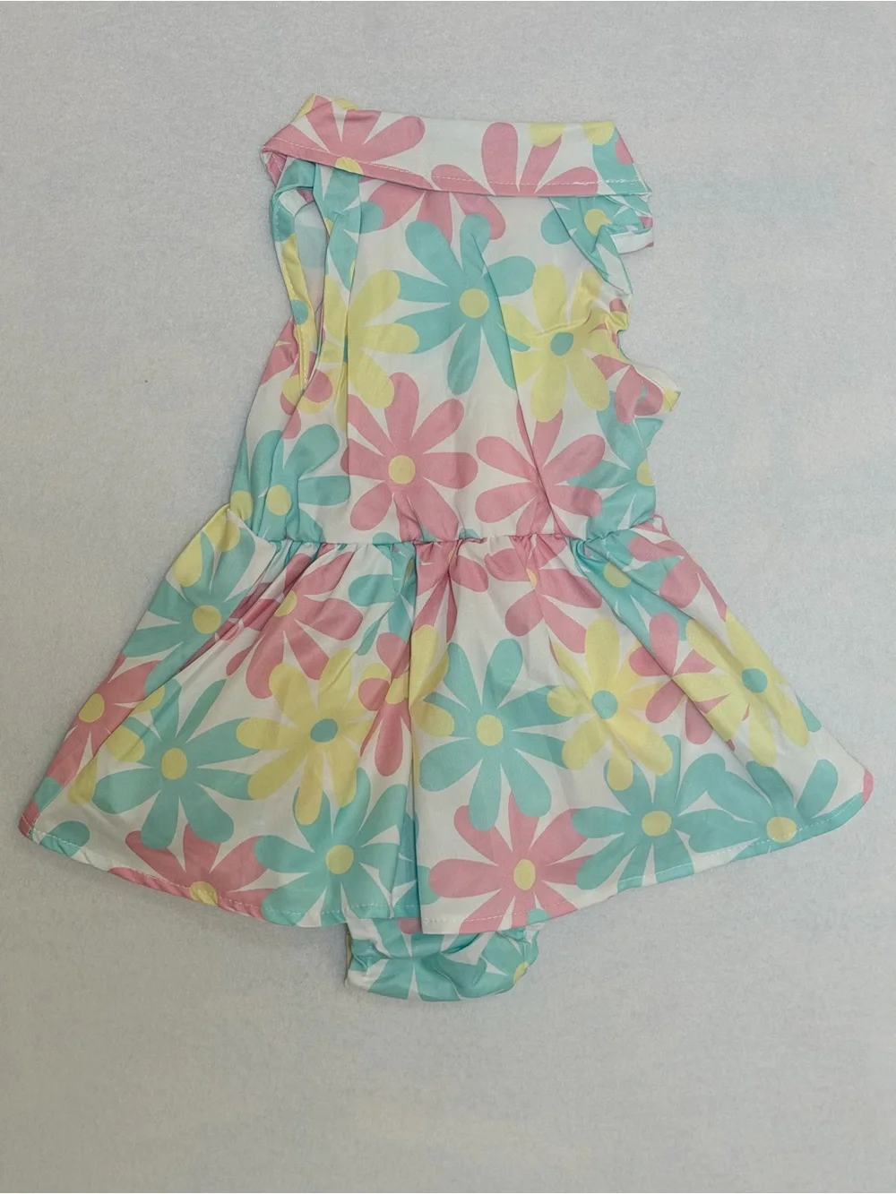 Baby Girl Floral Dress Bodysuit 3-6M Pastel Daisy Print Collared NWT