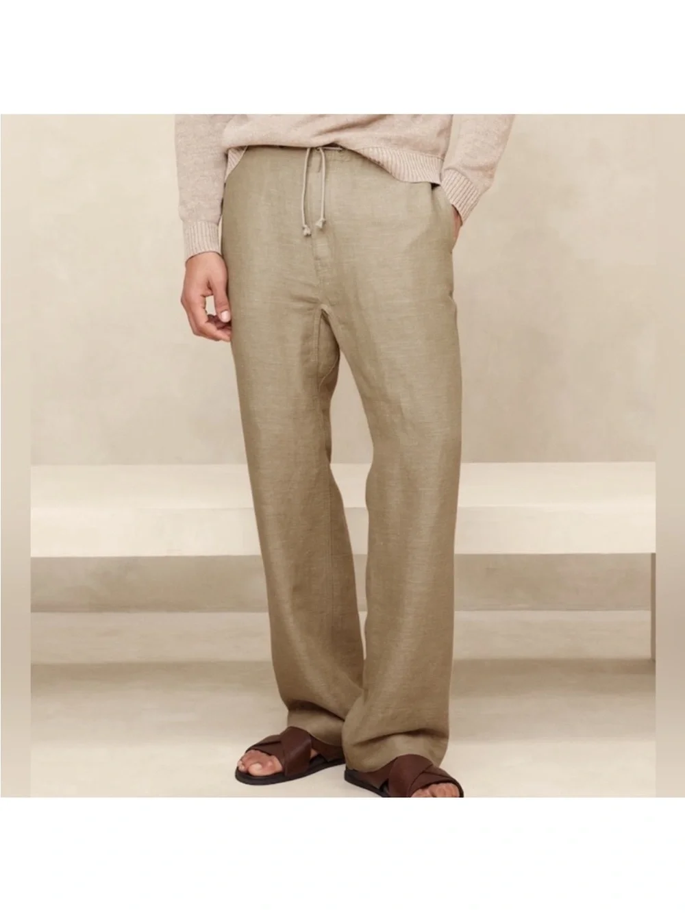 NEW! Banana Republic Men’s Onda Linen-Cotton Pull-On Pant🩷