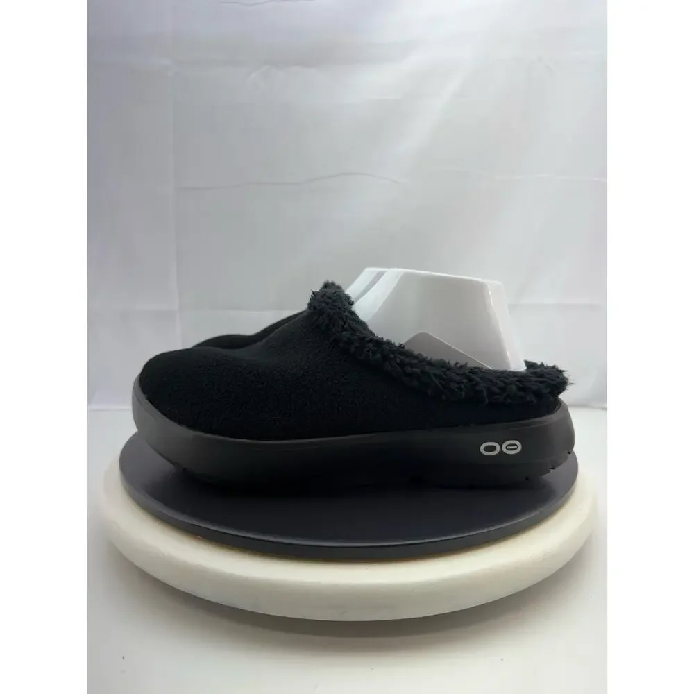 Oofos Oocoozie Mule Mens‎ Size 11 Black Sherpa Comfort Recovery Slip On Shoes
