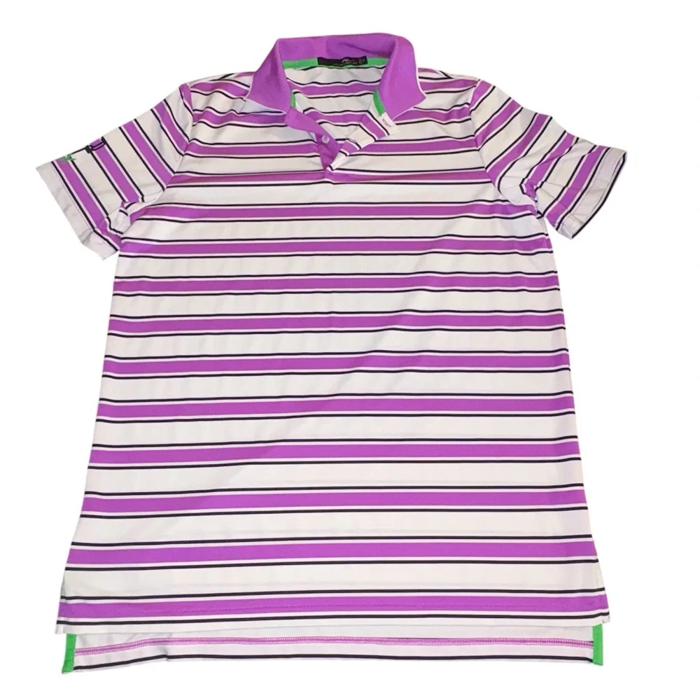 Ralph Lauren‎ Purple and White Striped Polo Shirt Men’s Size Medium