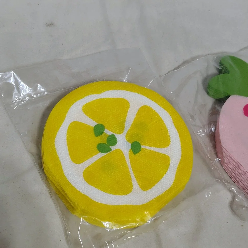 Hallmark Party Express Lemon‎ Slice & Strawberry Napkins Set New Dining crafting