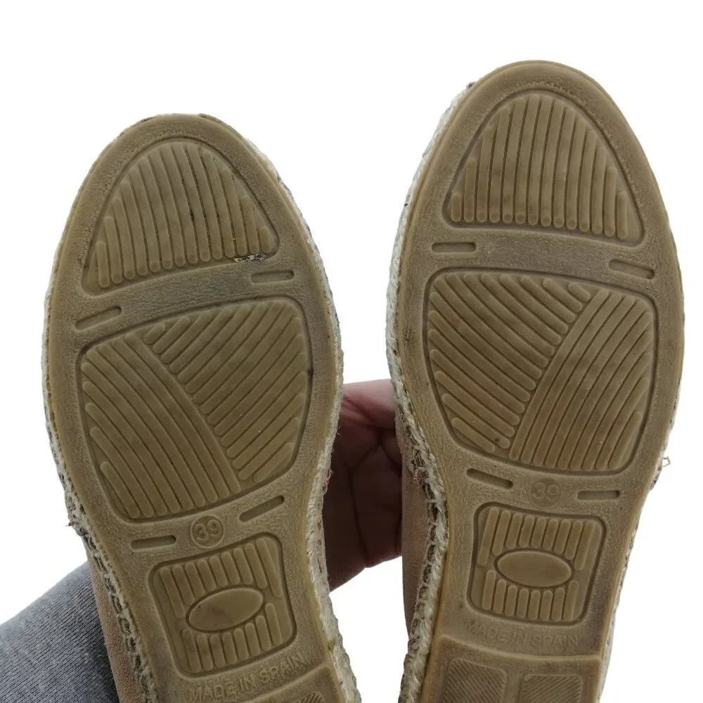 Maypol Suede Flat Espadrilles Shoes Slip On Size 39 US 8.5 Made in Spain Anthro
