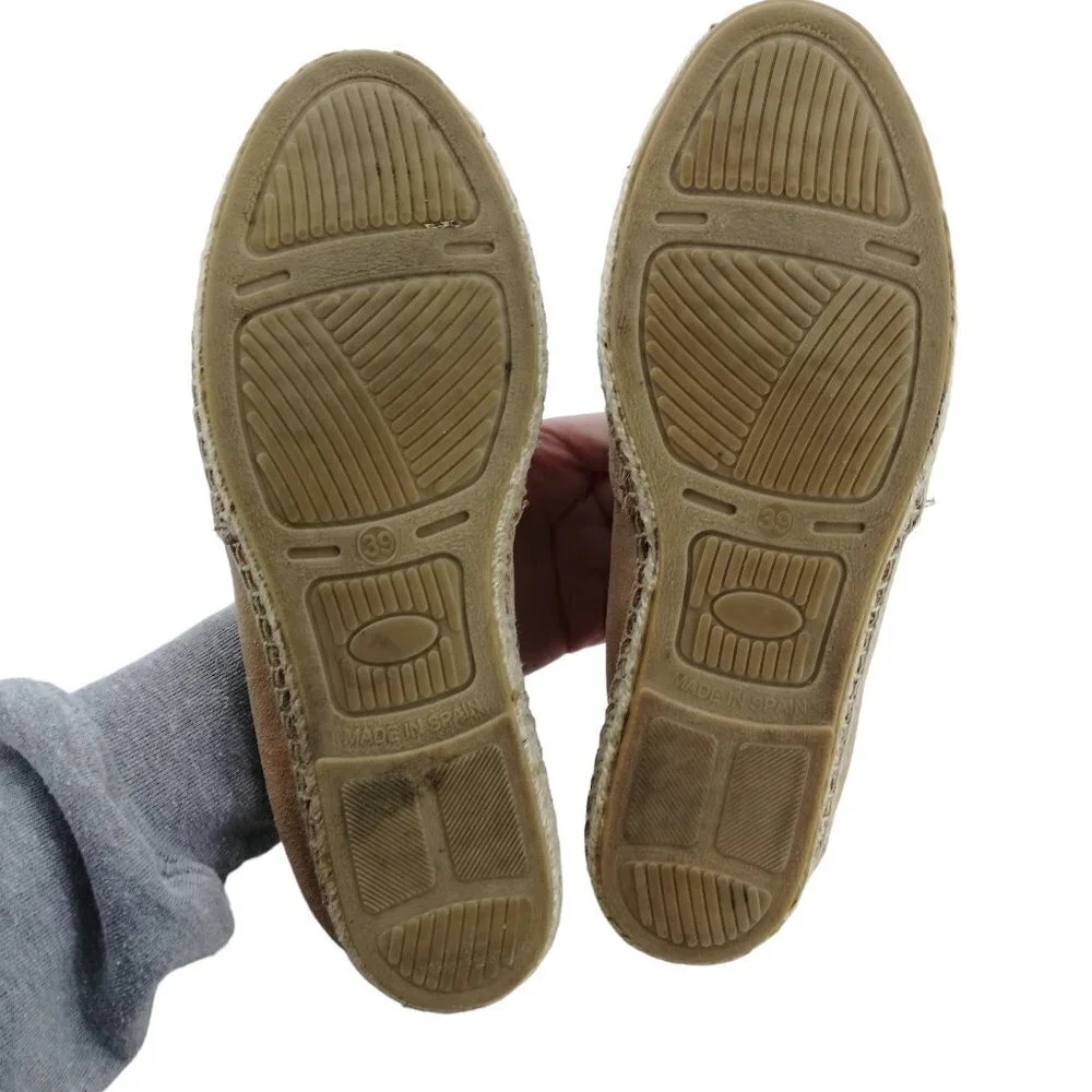 Maypol Suede Flat Espadrilles Shoes Slip On Size 39 US 8.5 Made in Spain Anthro