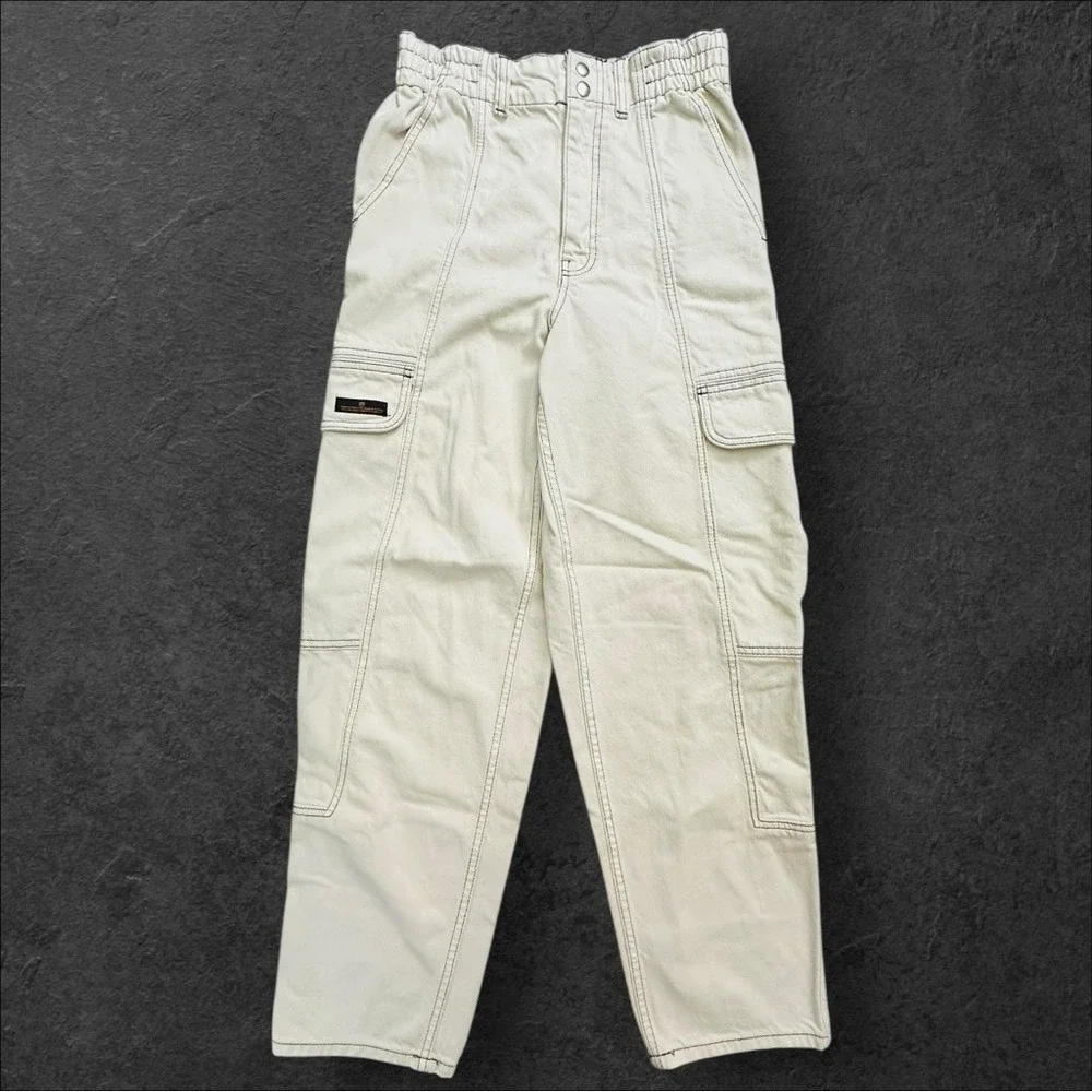 Urban Outfitters BDG Relaxed Skate Cargo‎ Jean 27 Off White Ivory Baggy Utility
