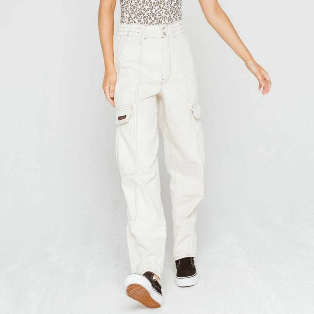 Urban Outfitters BDG Relaxed Skate Cargo‎ Jean 27 Off White Ivory Baggy Utility