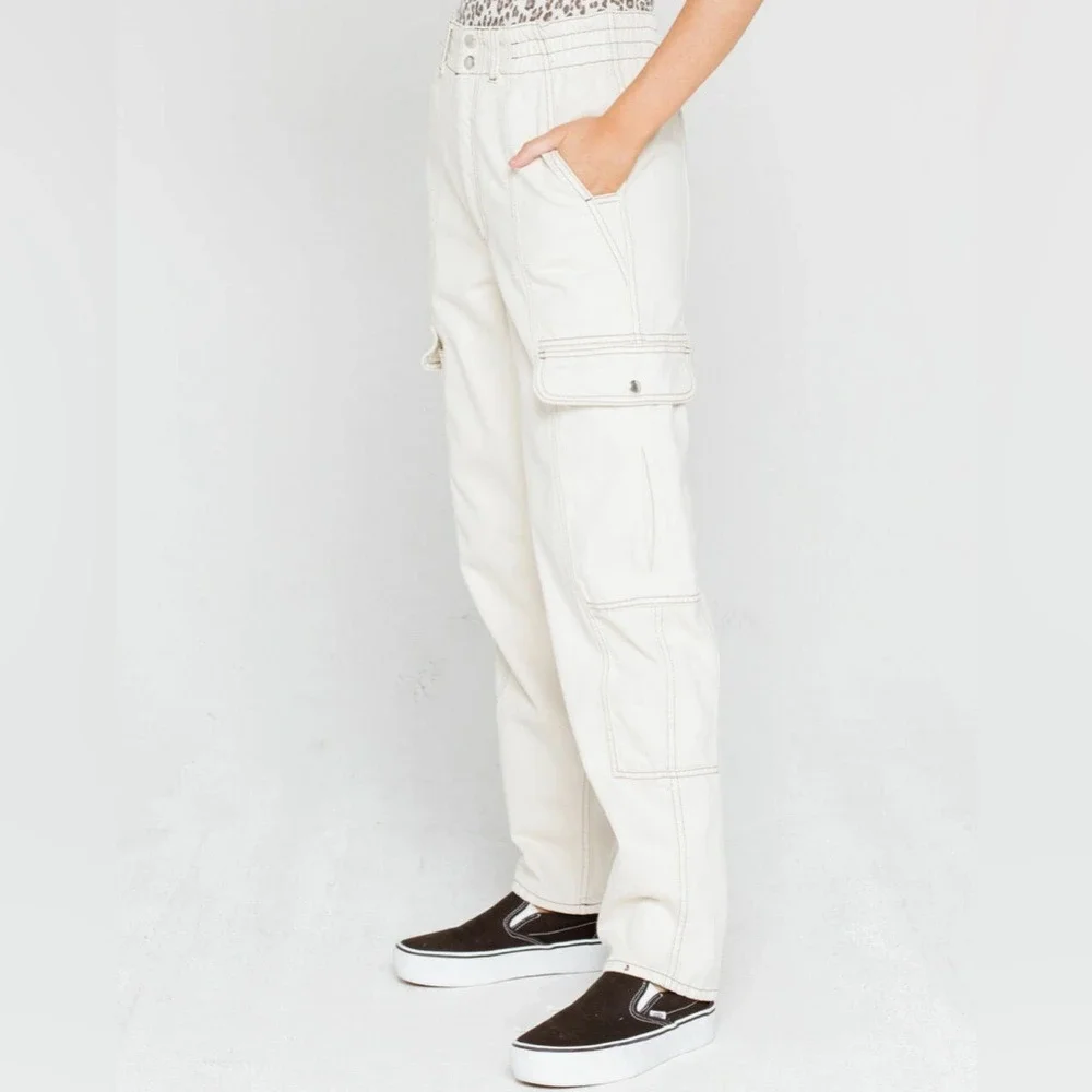 Urban Outfitters BDG Relaxed Skate Cargo‎ Jean 27 Off White Ivory Baggy Utility