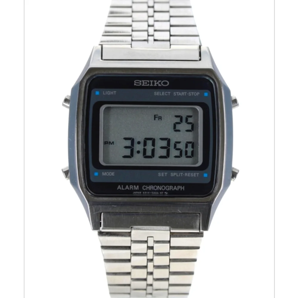 Seiko Silver Digital Watch