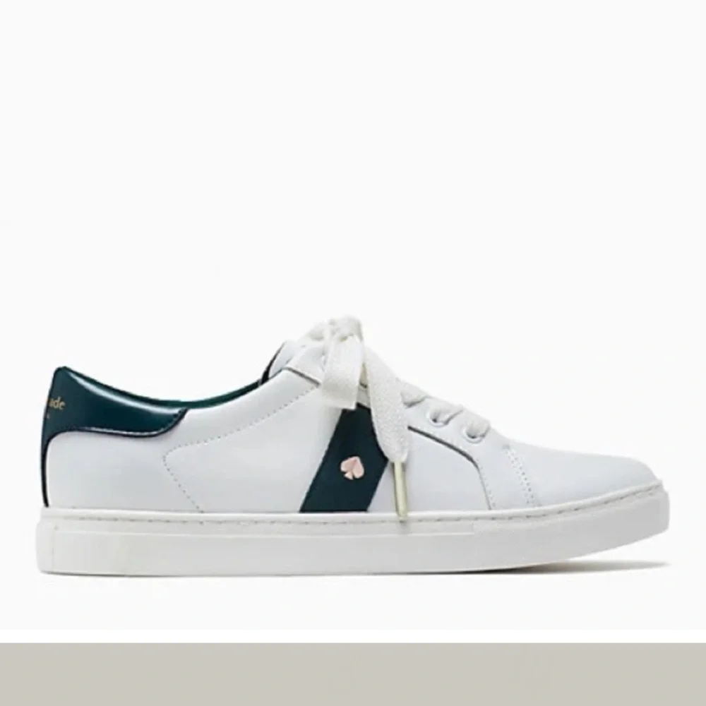 Kate Spade Iggy low top court sneakers white peacock sapphire green woman’s 7.5