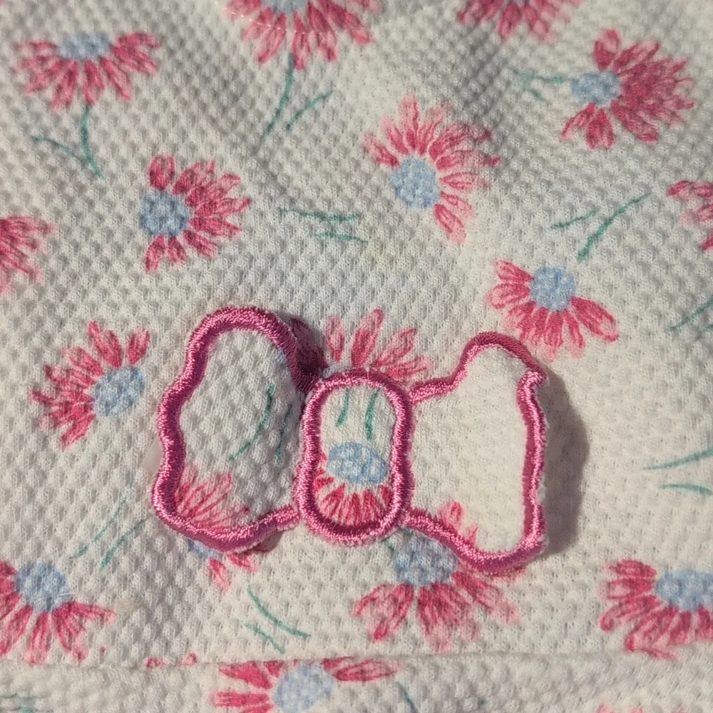 90s Vintage Miniwear Pink & White Floral Infant Girl‎ Dress Bow
