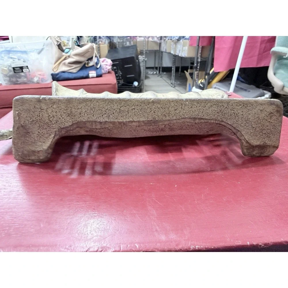 Antique Vintage Heavy Cast Iron Door Stop Old West Covered Carriage Wagon 12