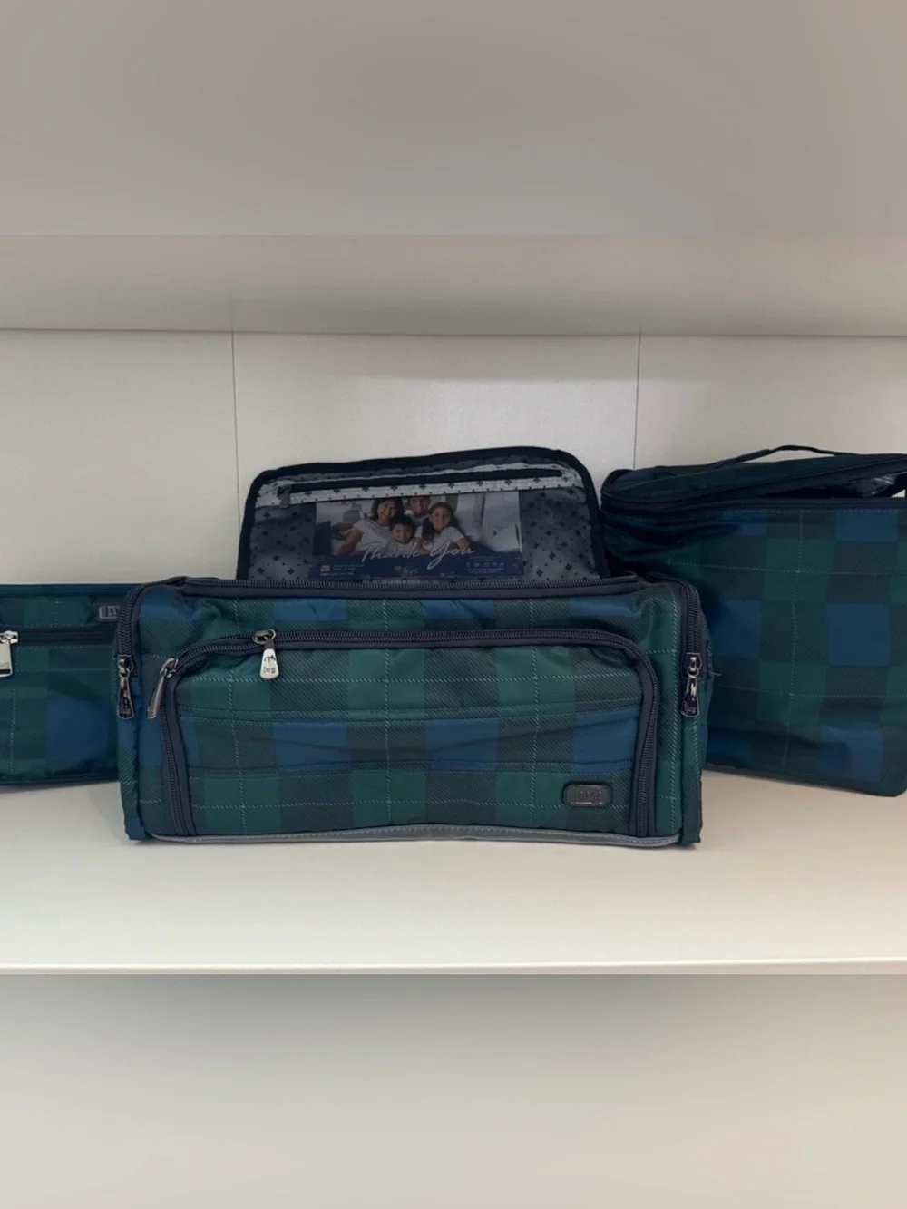 lug 3pc Trolley Set NWT Pop Plaid Navy