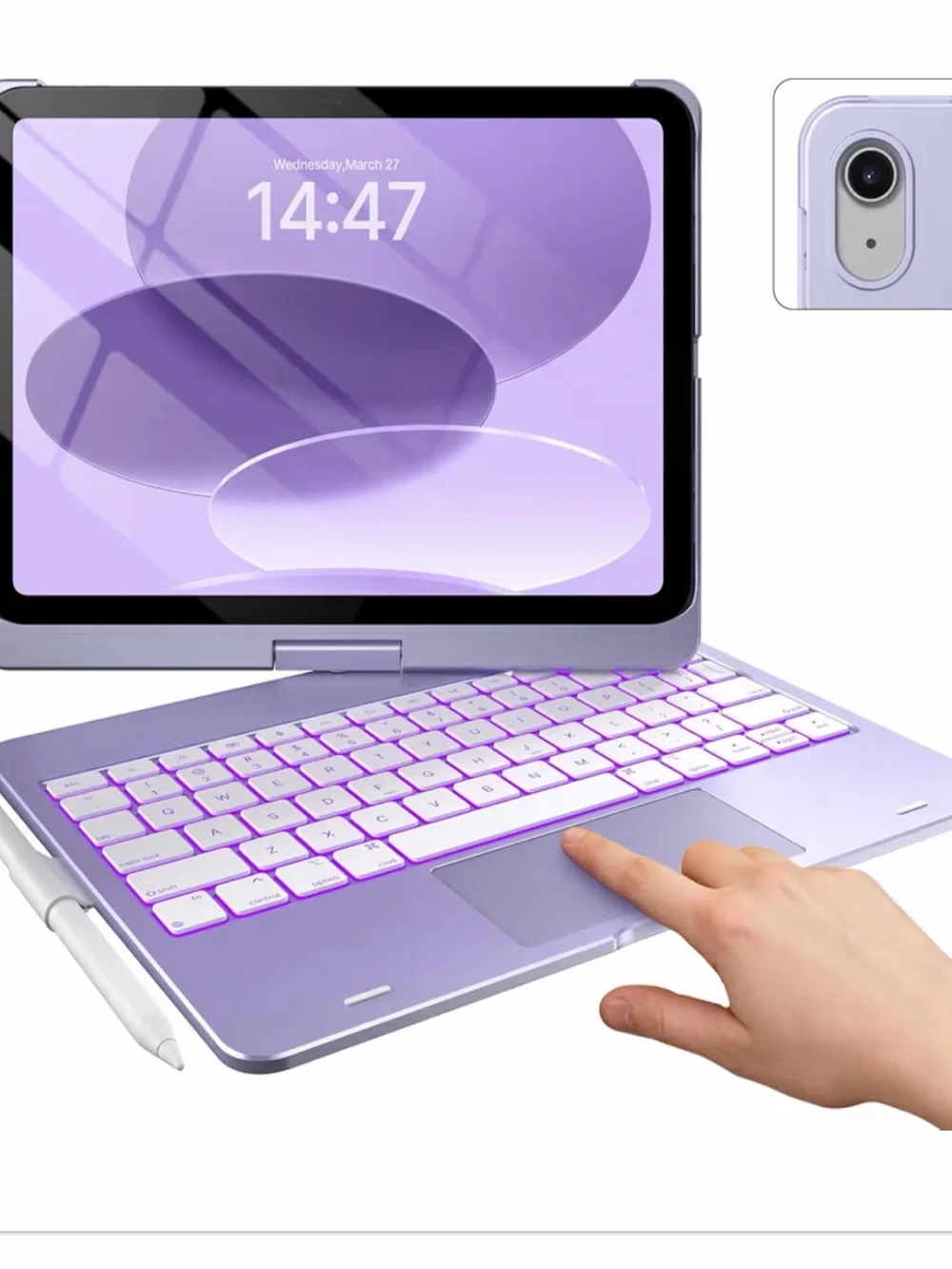 Baisla Keyboard Case for iPad (F180/F360) in Light Purple