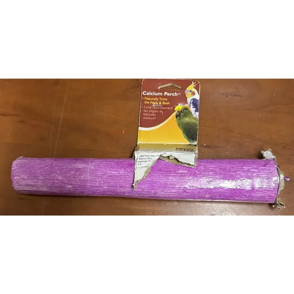 Penn-Plax Calcium Perch, X-Large, 12-Inch | Great for Larger Birds | Naturally
