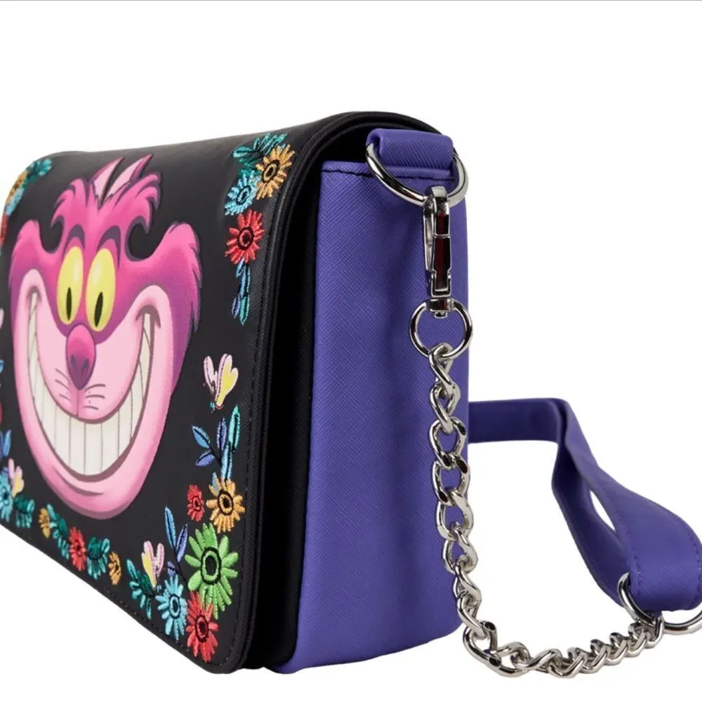 Loungefly Alice in Wonderland Cheshire Cat Tulgey Wood Crossbody Bag