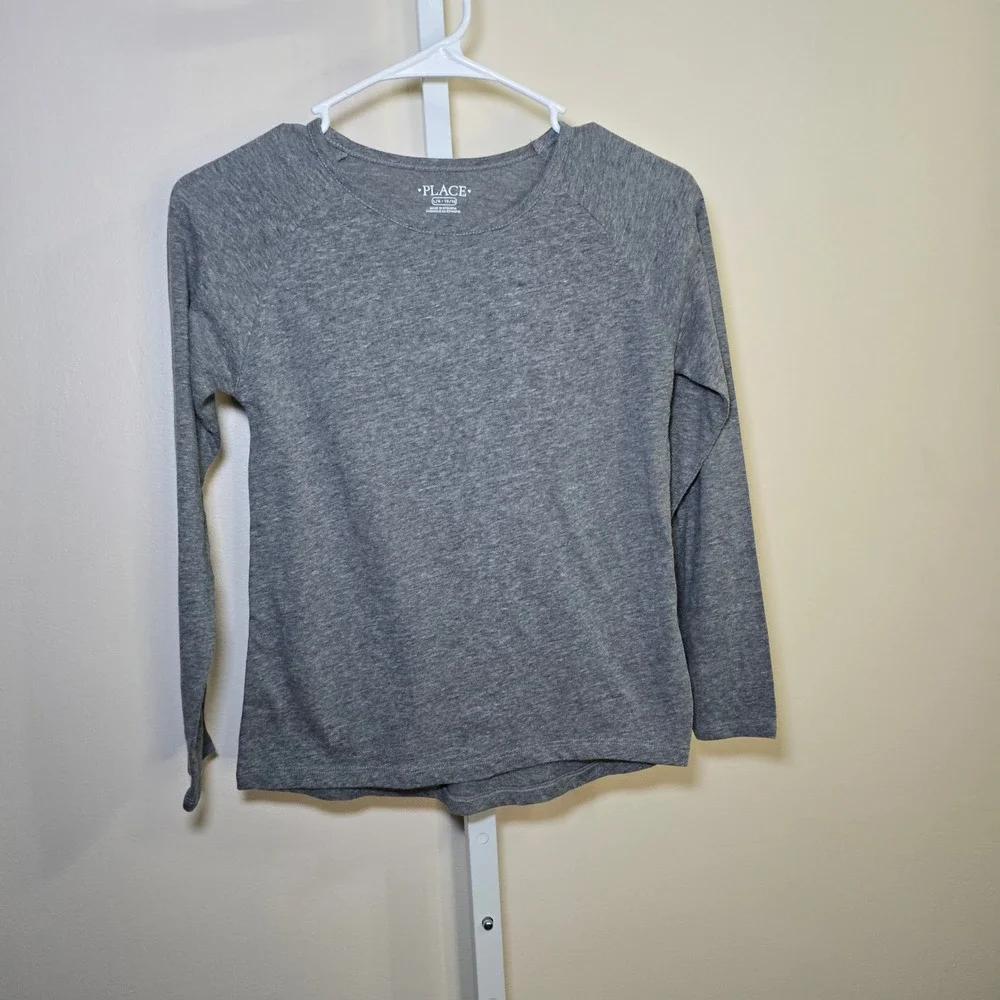 The Children's Place Gray Long Sleeve Top Kids L 10/12 Casual‎ Shirt