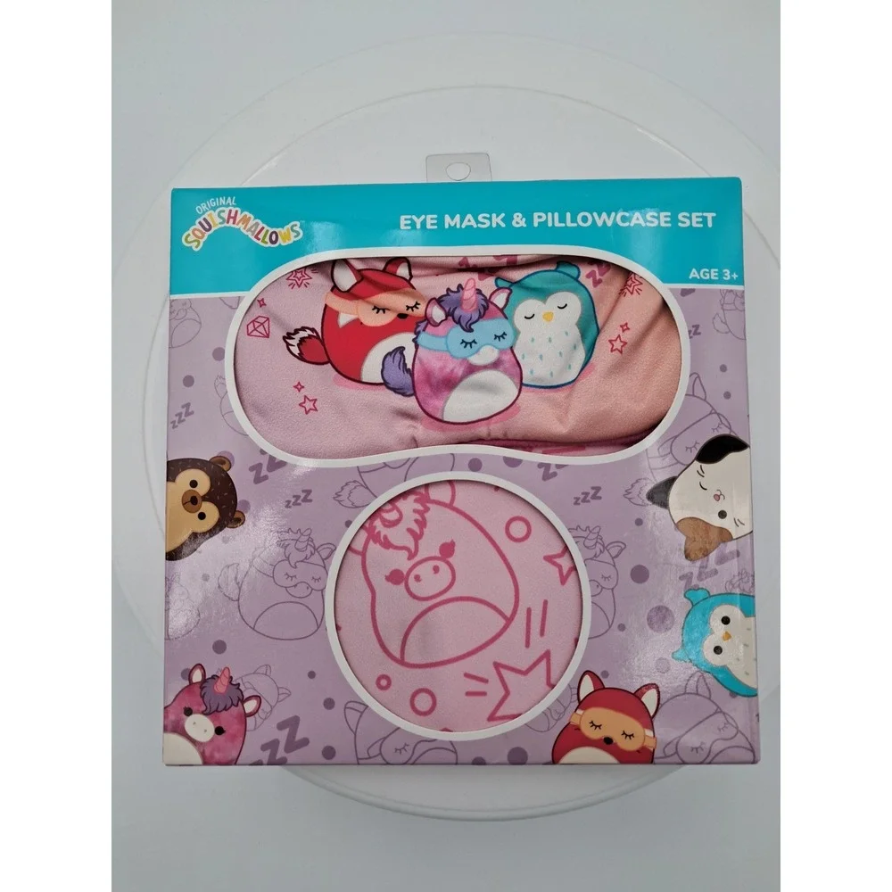 Squishmallows Eye Mask And‎ Pillowcase-Pink NIB