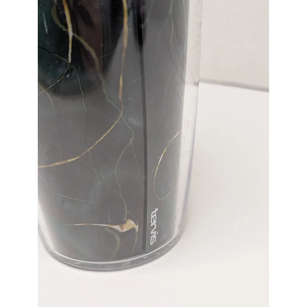 Tervis 16oz Insulated Tumbler Dark Green Gold‎ Marble Malachite Travel Cup w Lid