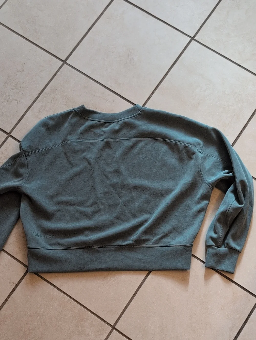 Lululemon Softstreme Perfectly Oversized Cropped Crew Teal Dark Blue Green 6