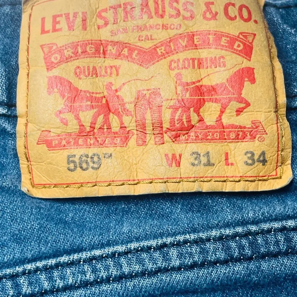 Levi's 569 Jeans Mens 31x34 Medium Wash Loose Straight Relaxed Dad Denim