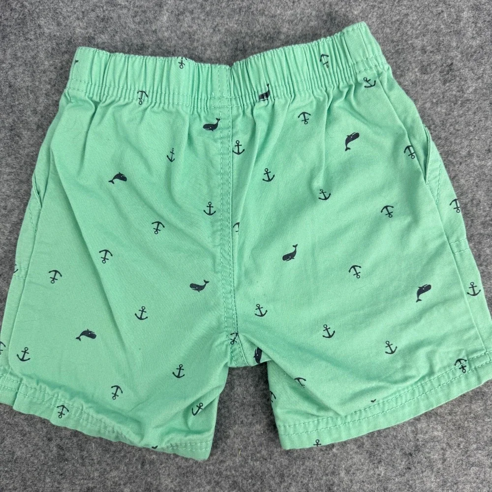 Carters Shorts Boy 24 Months Pull On Whale Anchor Stripe 100% Cotton Summer