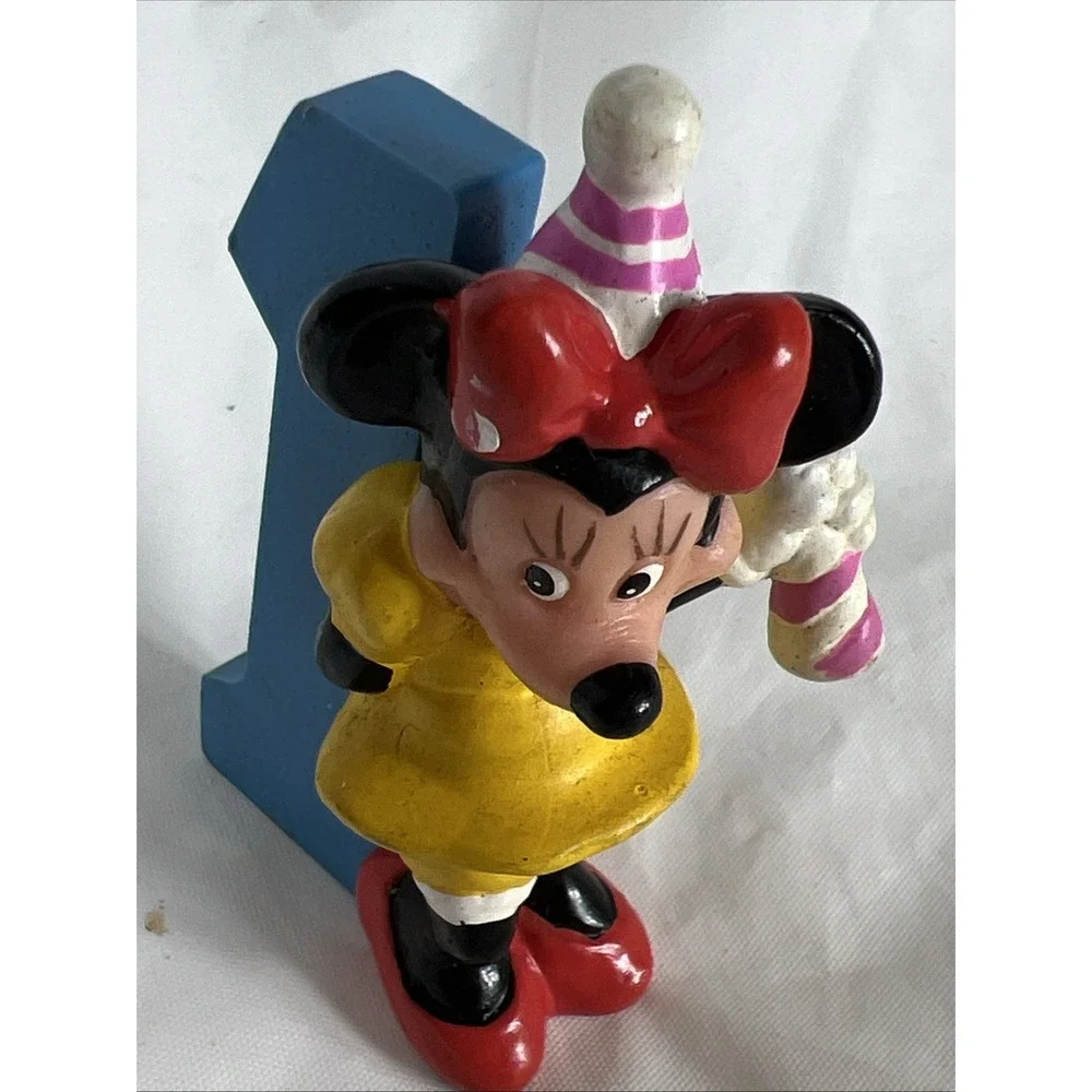 Vintage 1980's Disney Minnie Mouse‎ 1st Birthday No. 1 cake topper PVC Figure 2