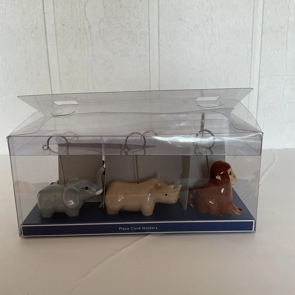 Pier 1 Exotic Safari Ceramic Place Card Holders NWT
