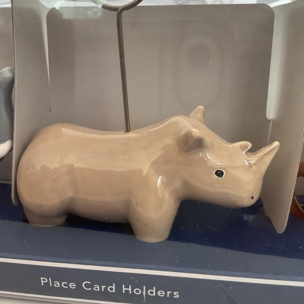 Pier 1 Exotic Safari Ceramic Place Card Holders NWT