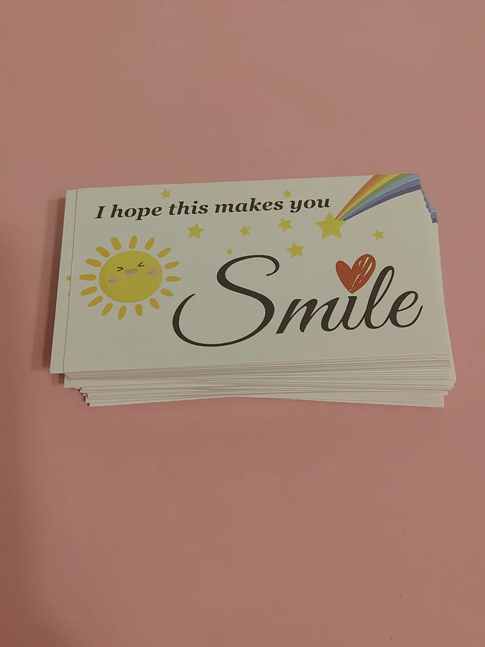50 Smile Small Business Cards with Stickers