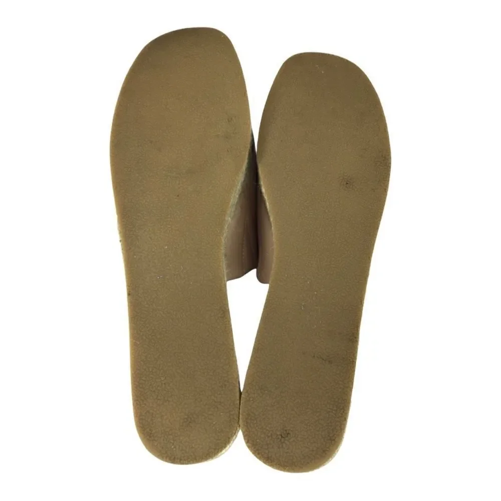 JustFab Sun Daze Pale Pink Slides Platform Espadrilles Size 10