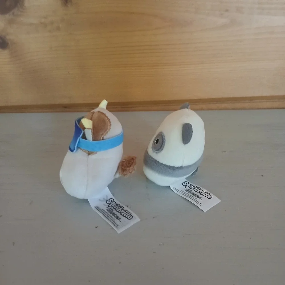 Squishville Mini Squishmallows Lot of 2 Stuffed Animal Plush Toy Cow And Panda