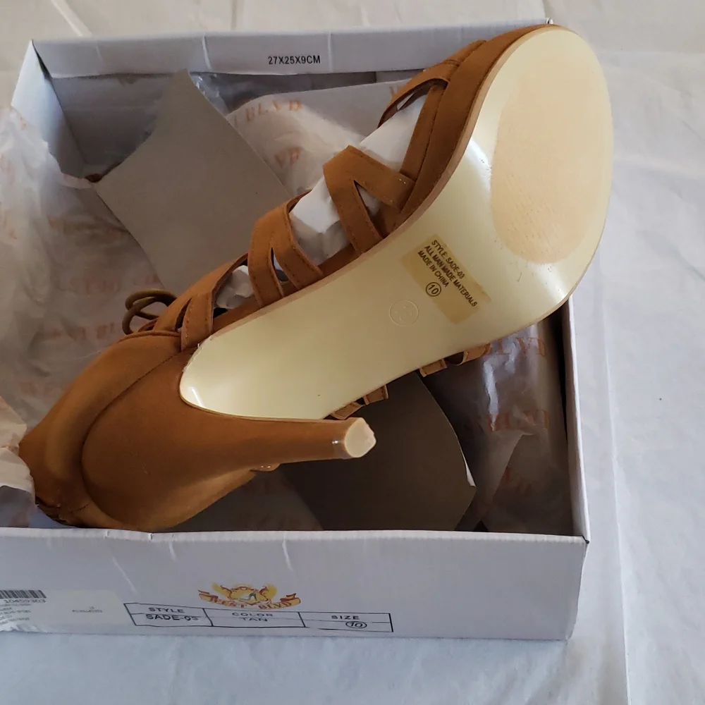West Blvd New Pumps Gladiator High Heels Caged Lace Up Platform Shoes 10 Sexy!