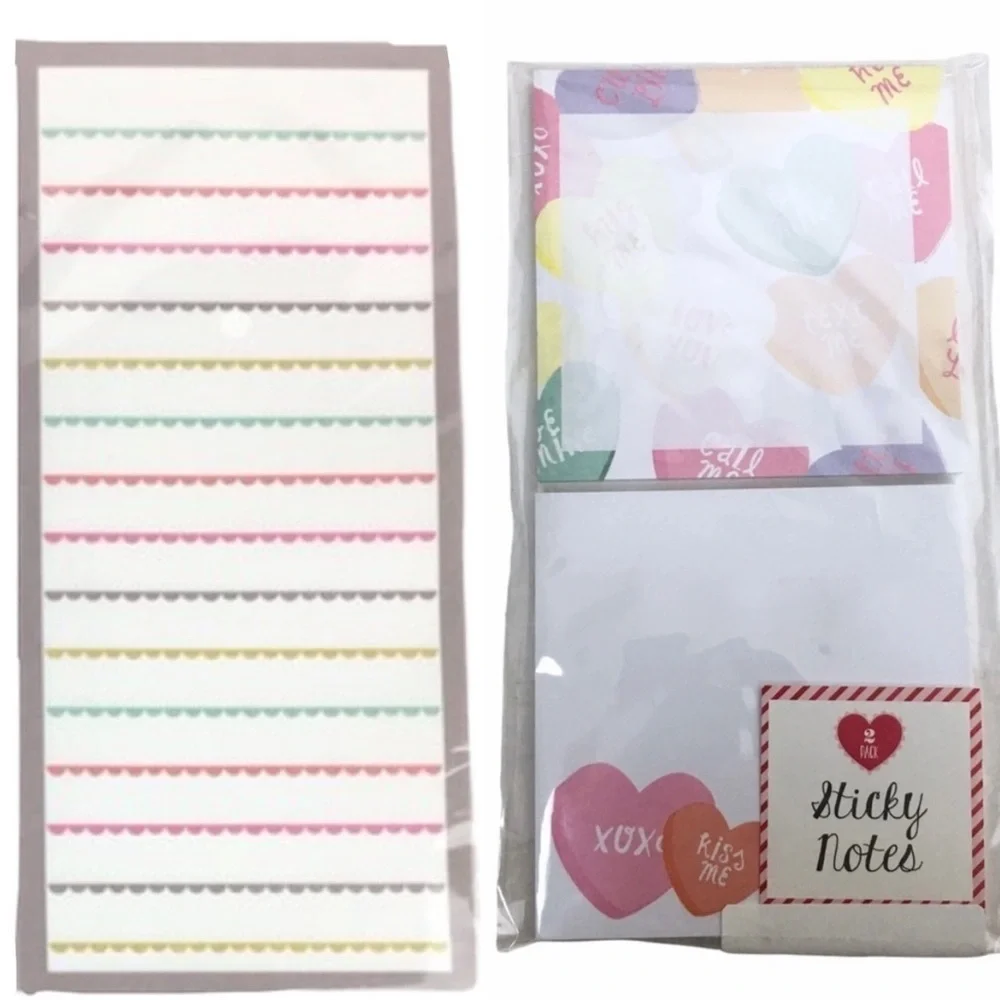 Valentine’s Stationery Planner Supplies List Pad Sticky Note Conversation Hearts