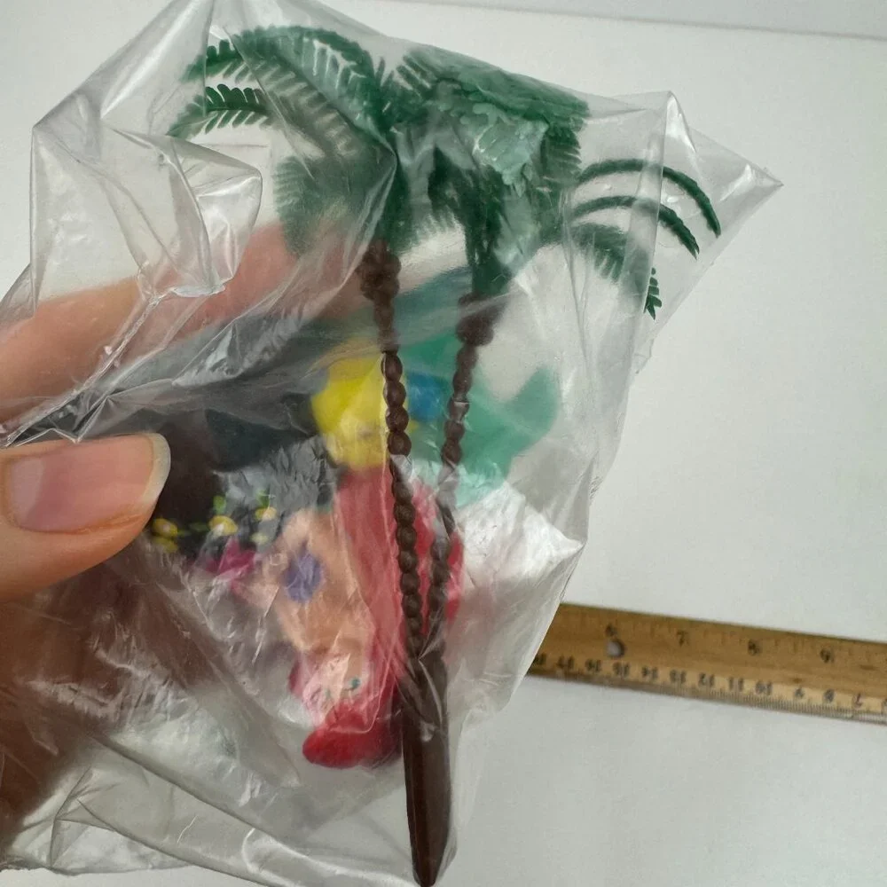 Sealed Vtg 90s Little Mermaid Flounder Applause Cake Topper Figurine Palm Trees‎