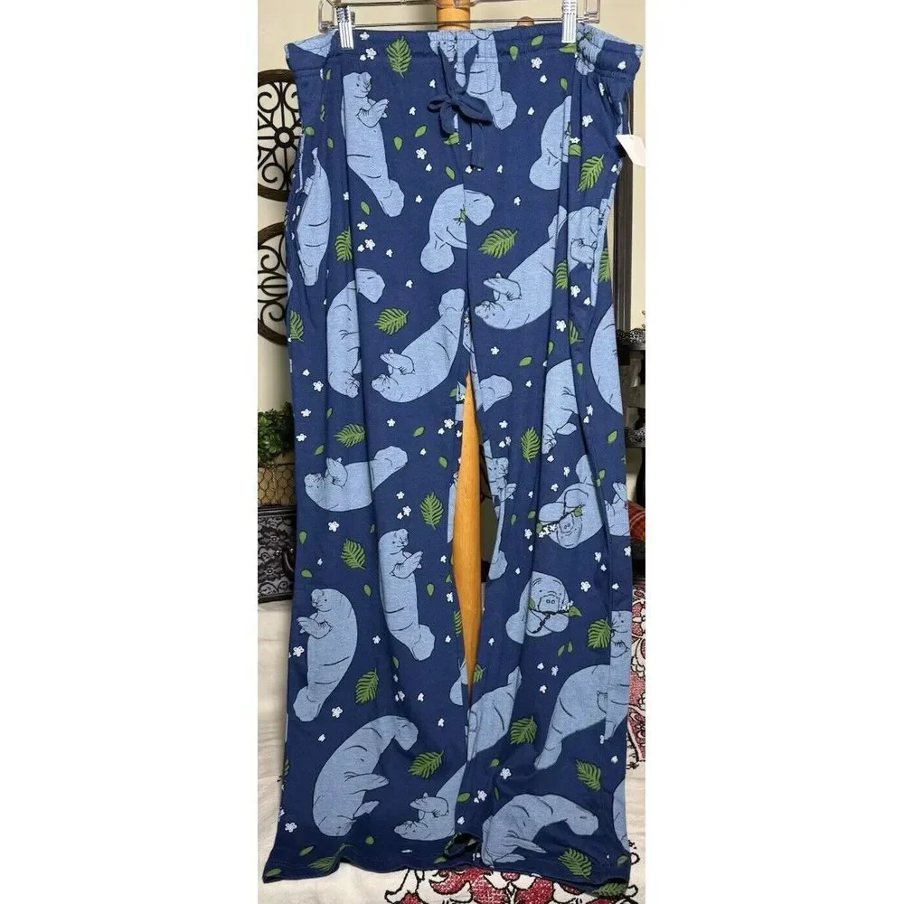 Ripple Junction‎ Men's Manatee XXL Pajama Bottoms Jersey Material W/Pockets