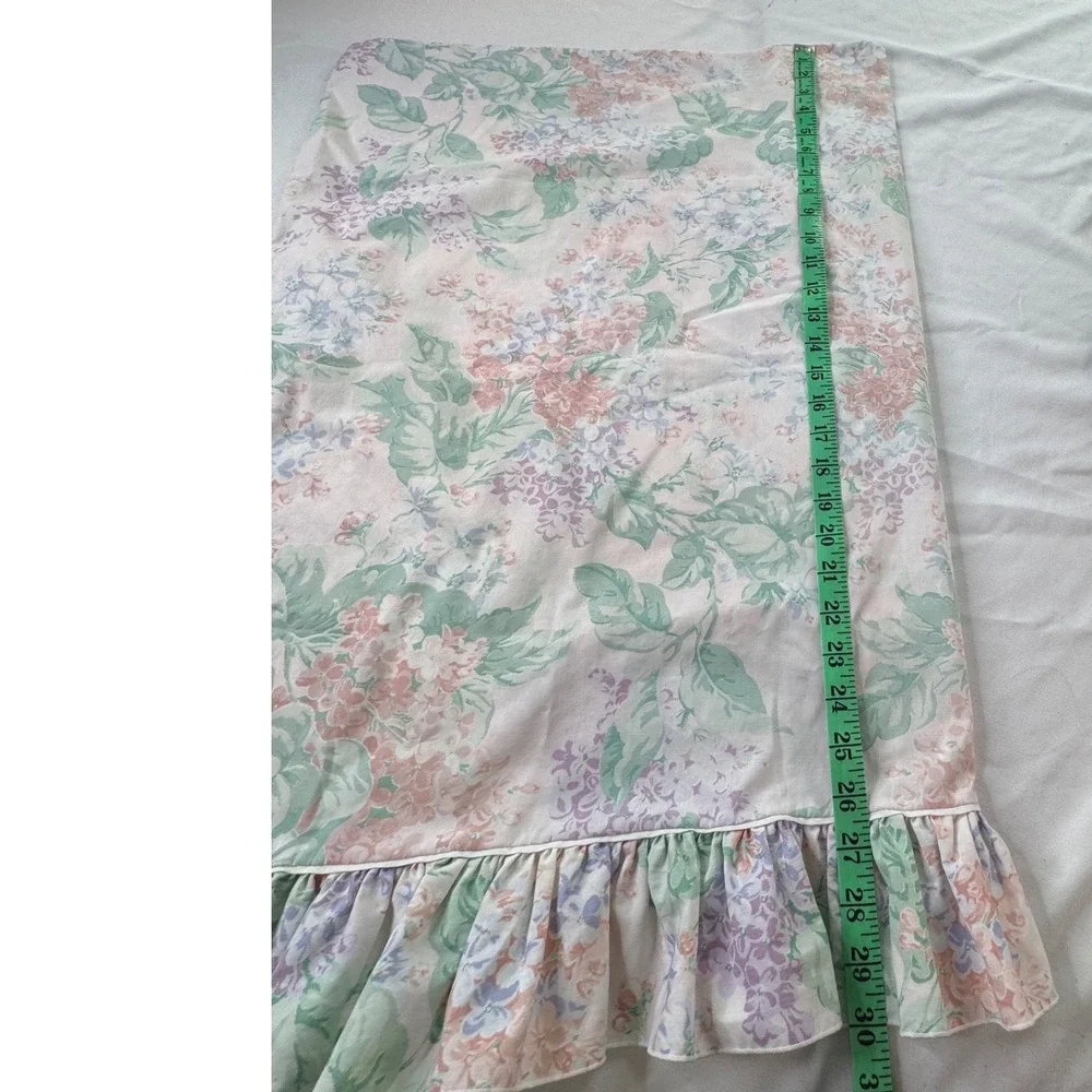 Vintage Martex Floral Ruffle Pillowcase Set 2 Standard Percale Lilac Hydrangea